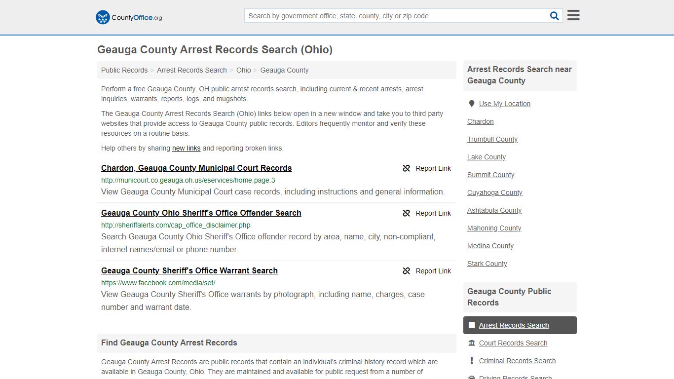 Arrest Records Search - Geauga County, OH (Arrests & Mugshots)