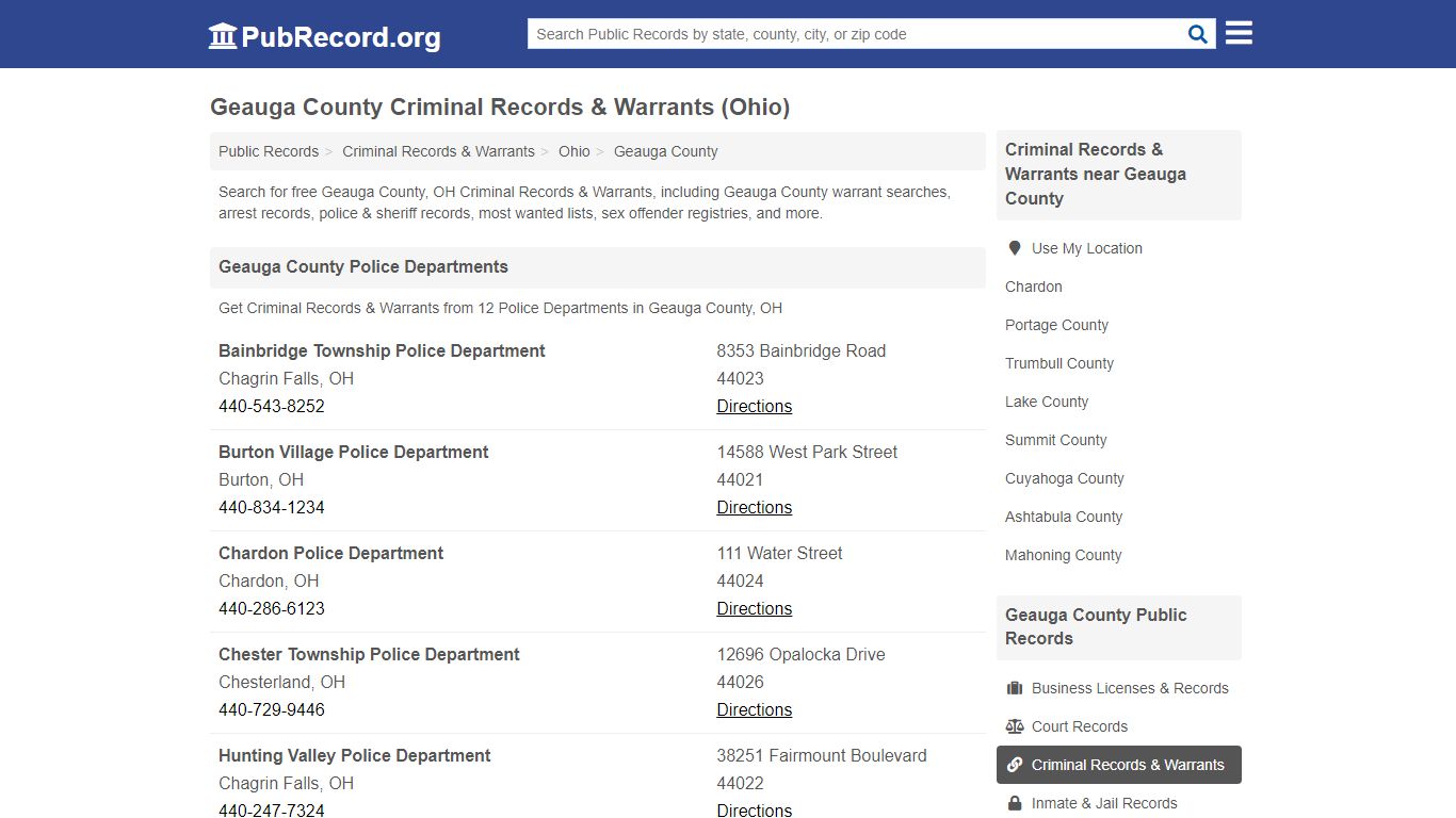 Free Geauga County Criminal Records & Warrants (Ohio ...