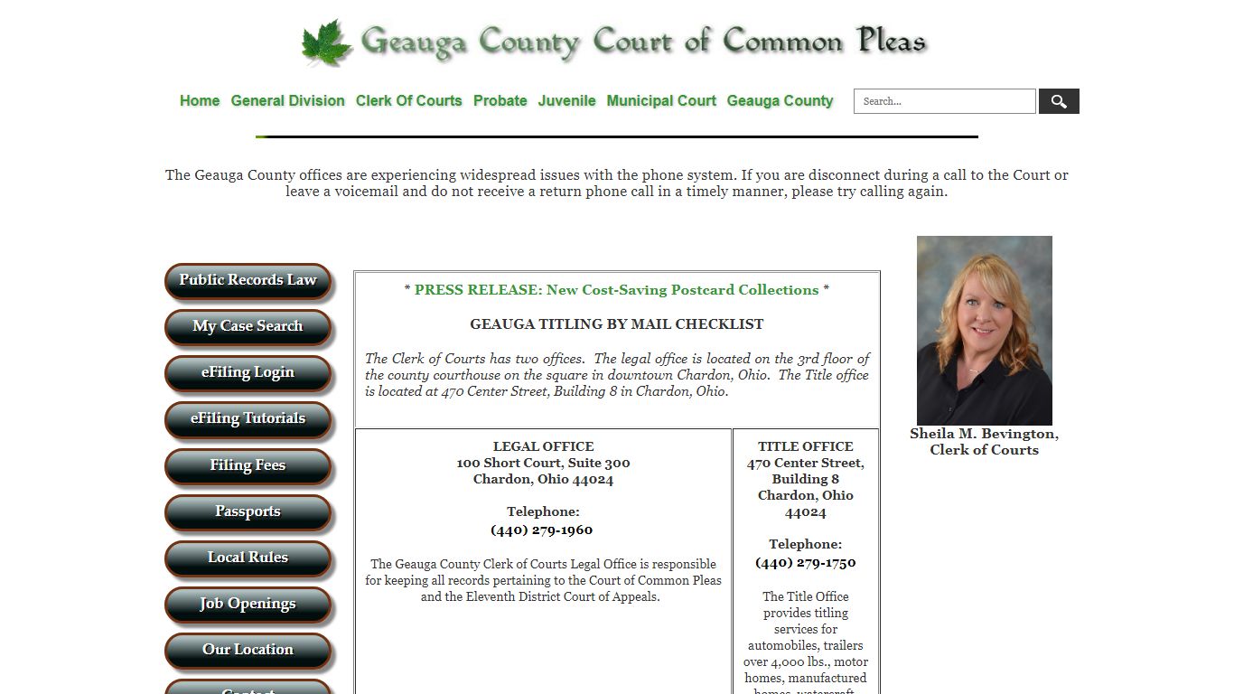 Geauga County Court of Common Pleas - Clerk Of Courts
